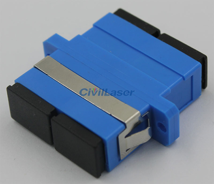 SC Singal Mode Double Core Optical Adapter Blue Plastic Flange Plate